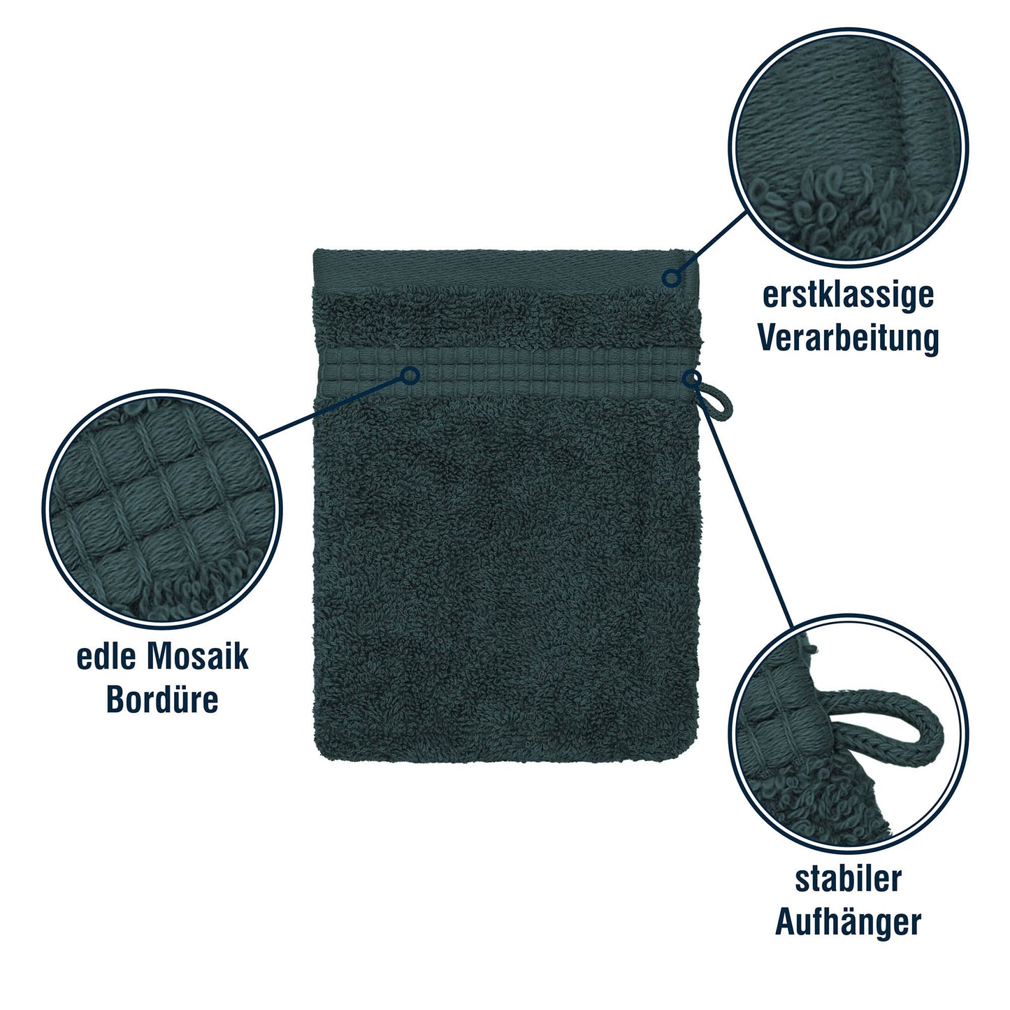 Merana Rome Washcloth Set Absorbent Soft and Lint- Terry Wash Mitts in Luxury Quality Heavy Organic Cotton 590 GSM