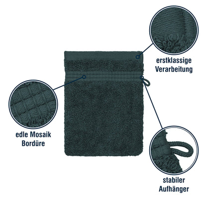 Merana Rome Washcloth Set Absorbent Soft and Lint- Terry Wash Mitts in Luxury Quality Heavy Organic Cotton 590 GSM