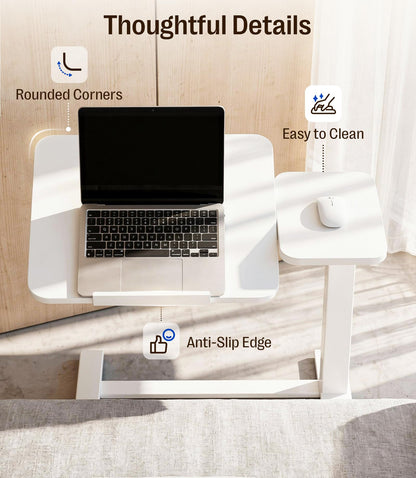 MAIDeSITe Fit Dual Overbed Table with Wheels, C-Shape Bedside Table