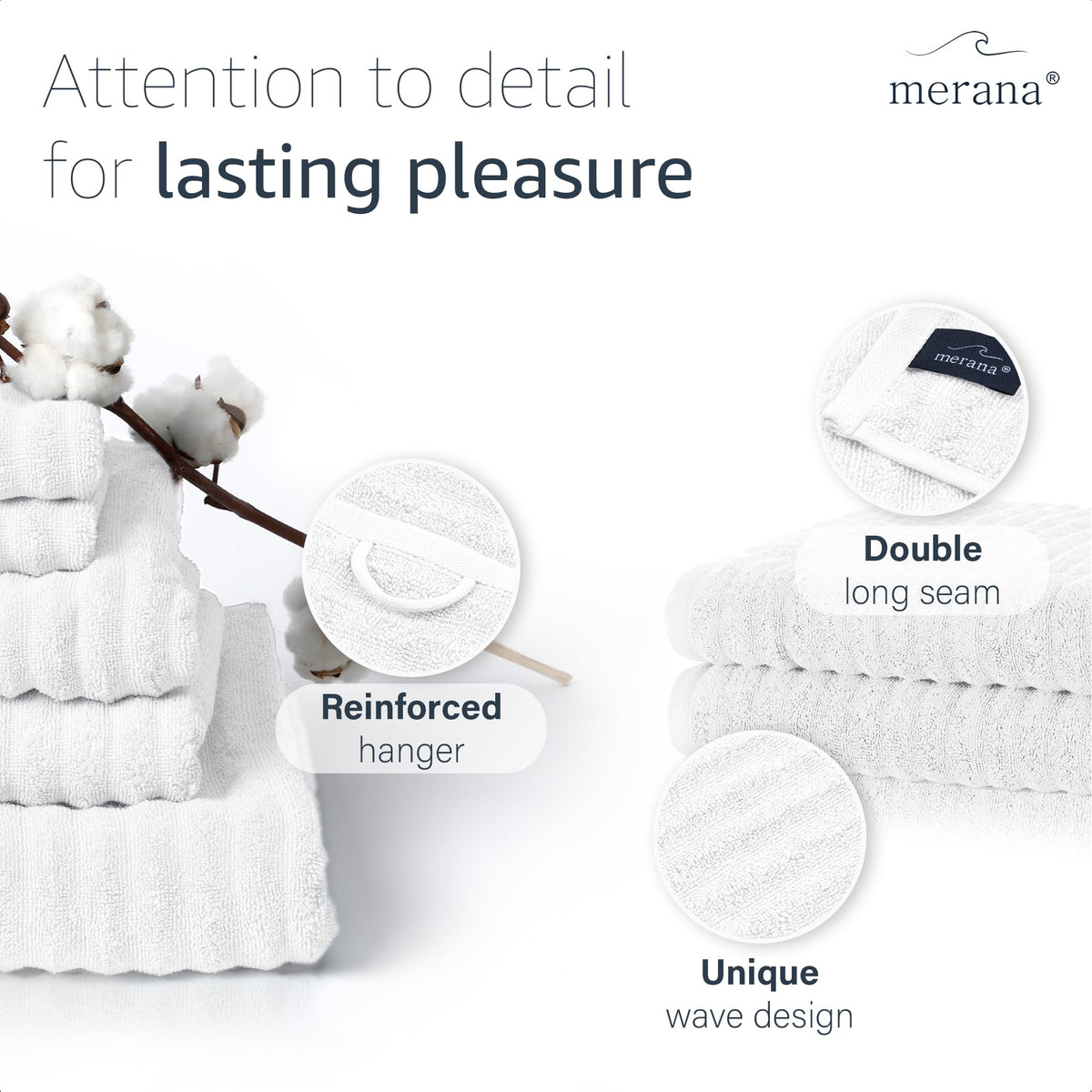 Merana OSLO towel set | quick-drying, soft & lint-free | terry luxury quality | 100% cotton terrycloth | OEKO-TEX | 590 GSM
