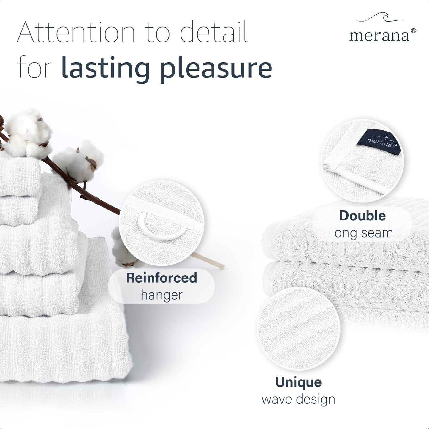 Merana OSLO towel set | quick-drying, soft & lint-free | terry luxury quality | 100% cotton terrycloth | OEKO-TEX | 590 GSM