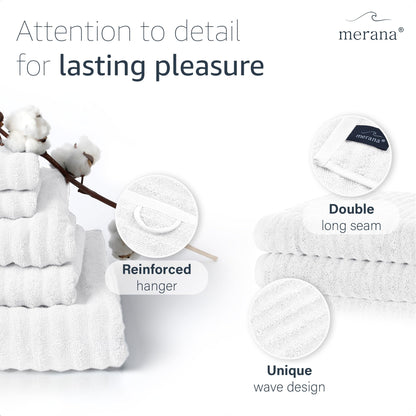 Merana OSLO towel set | quick-drying, soft & lint-free | terry luxury quality | 100% cotton terrycloth | OEKO-TEX | 590 GSM | gift set | White
