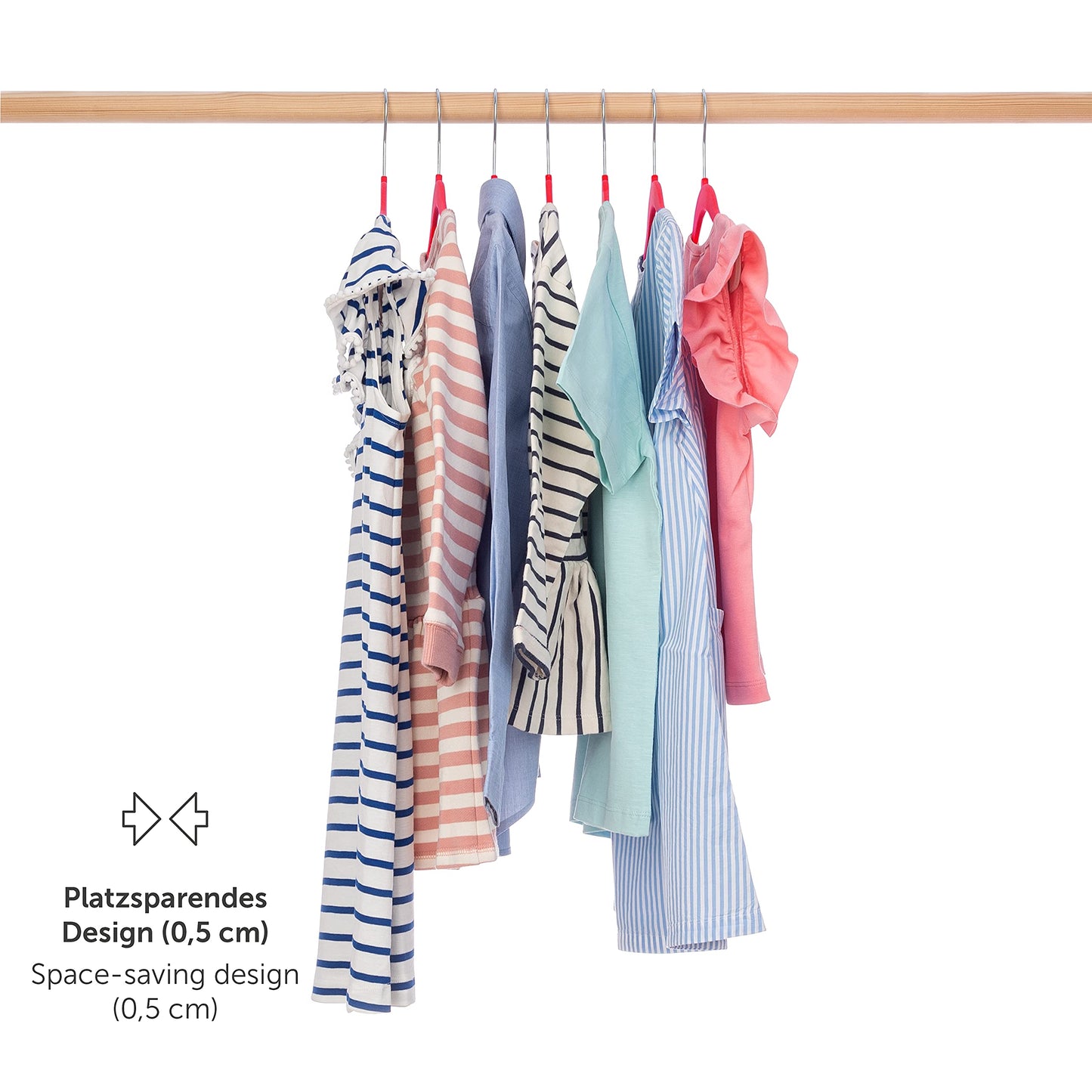 Laleni Kids Velvet Hangers 30 Pack – Space-Saving Non-Slip Clothes Hangers with 360° Swivel Hook – Pink