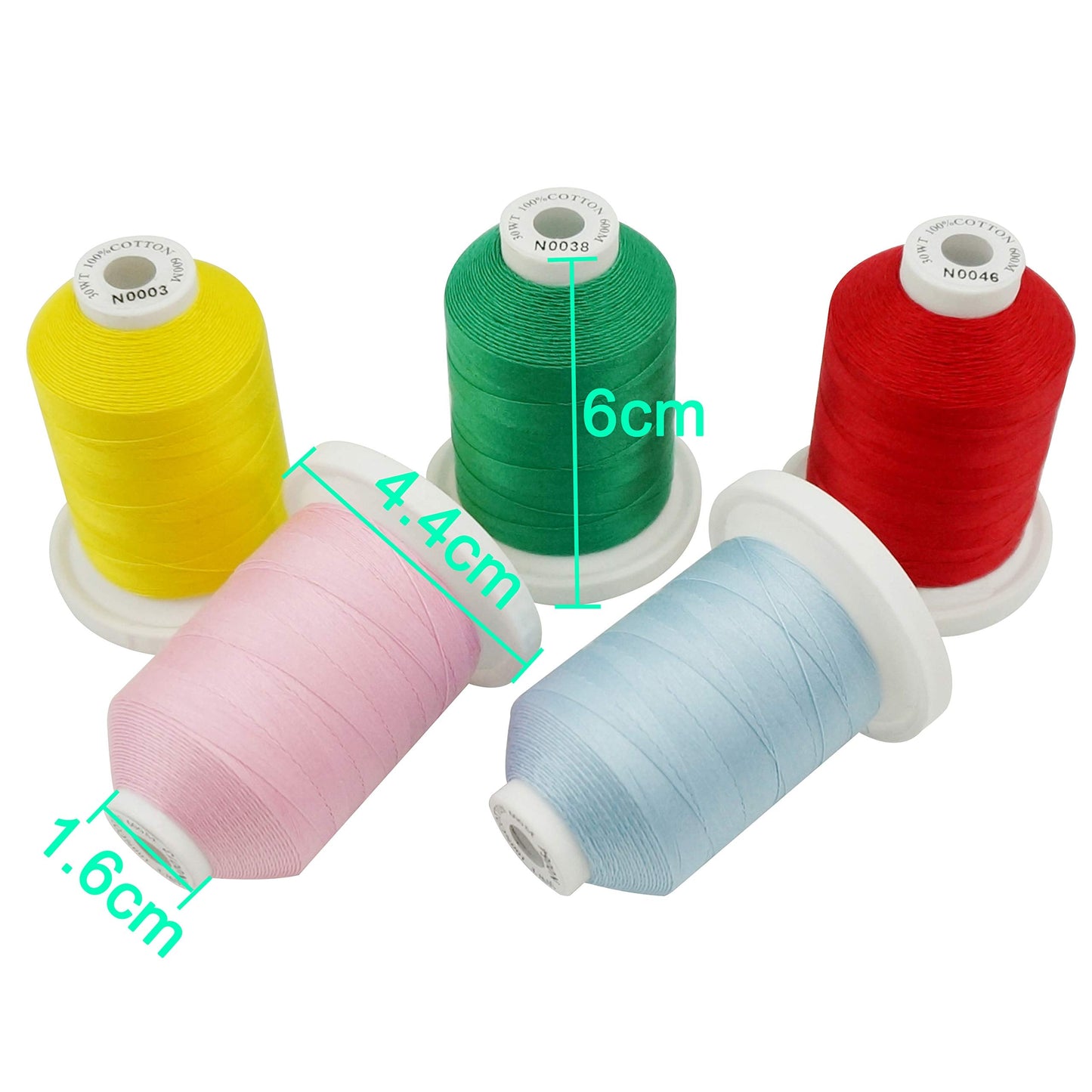 New brothread 24 Basic Colours Multi-Purpose 100% Mercerized Cotton Threads 30WT(50S/3) 600M Each Spool for Quilting, Sewing and Embroidery