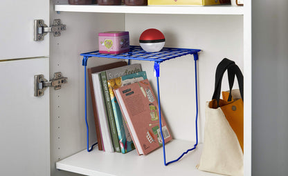 Lockermate Stac-A-Shelf Locker Shelf, Stackable Organizer, Extra Tall, Fits Standard Size School Lockers, Blue