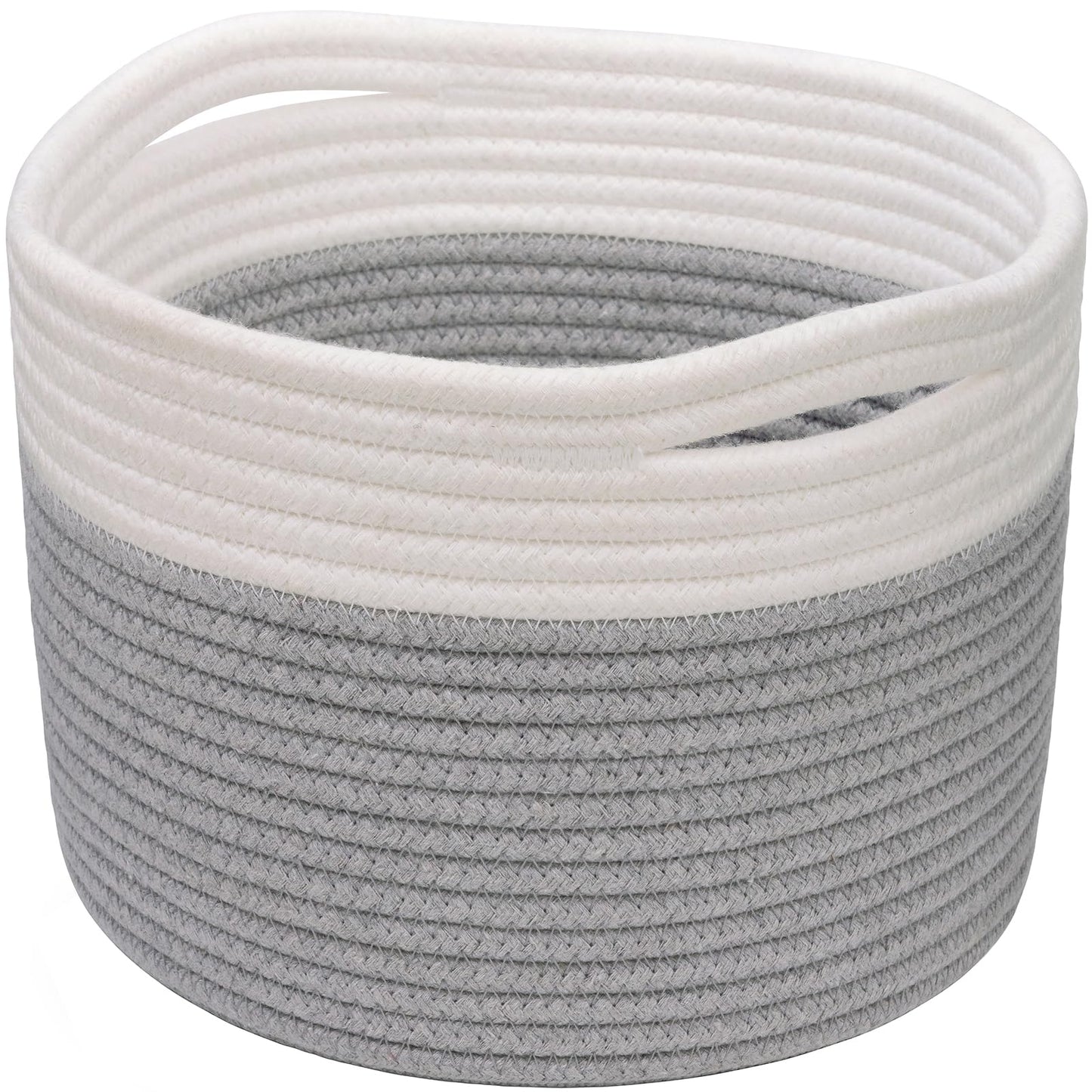 TIMEYARD Small Cotton Rope Storage Basket for Shelves Remote Toy Organiser