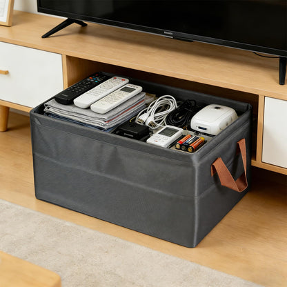 23L Wardrobe Storage Boxes with Metal Frame for Shelves Toys and Clothes