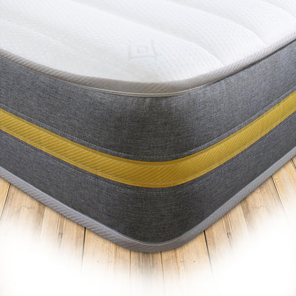Starlight Beds Lunar Luxe Grey Sprung Hybrid European Single Mattress