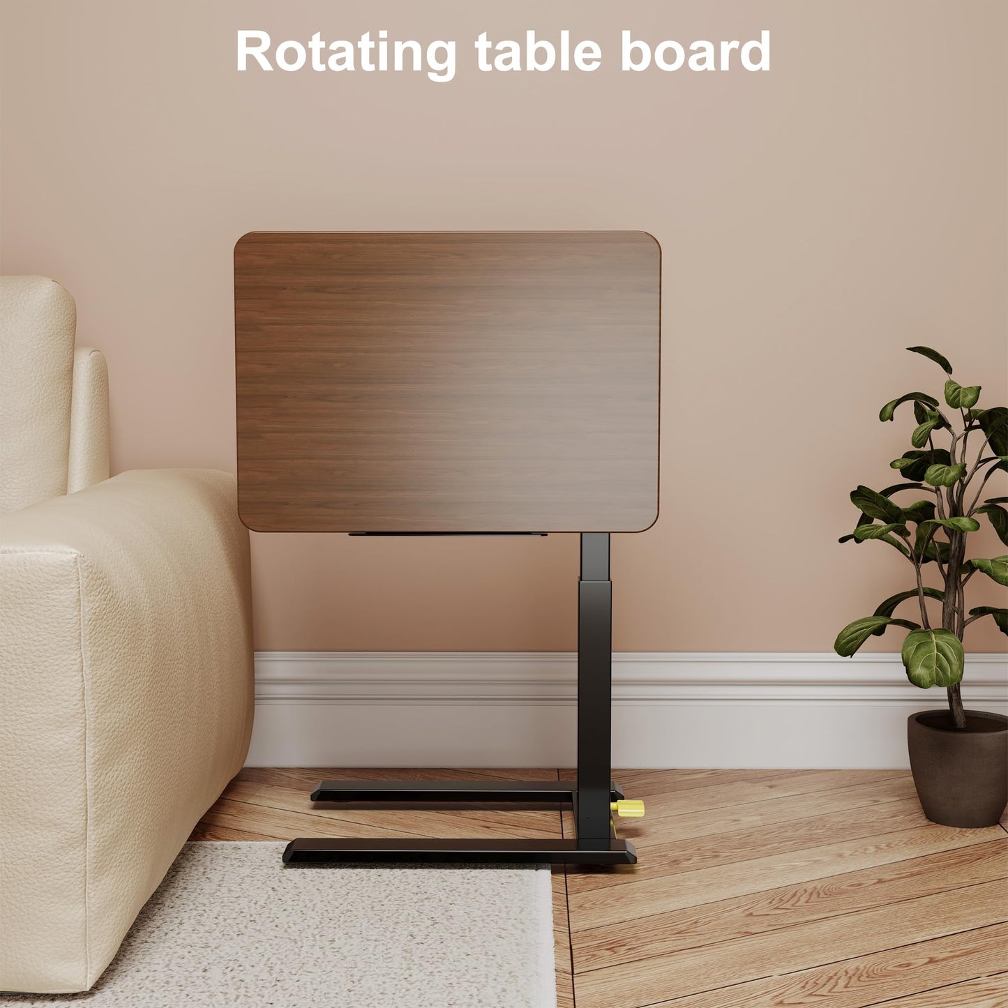 ETHU Compact Overbed Table with Tilting Tabletop 20-29.7"