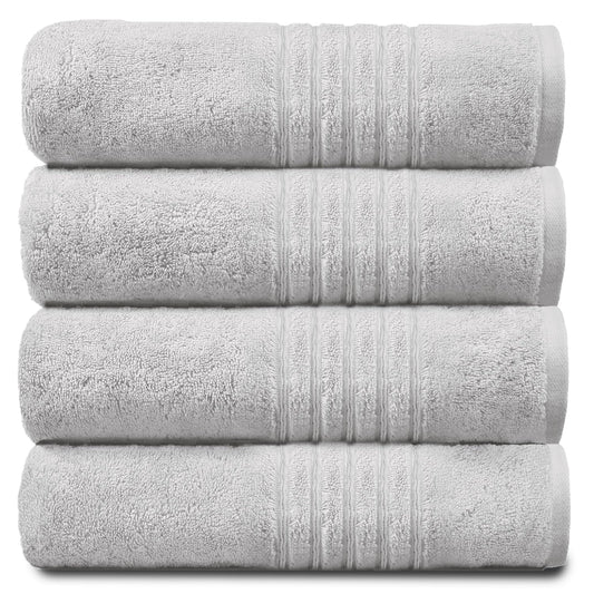 GC GAVENO CAVAILIA 4 PK Extra Large Bath Sheet, Water Absorbent Cotton Towels, 450 GSM Quick Dry Towels Set, White