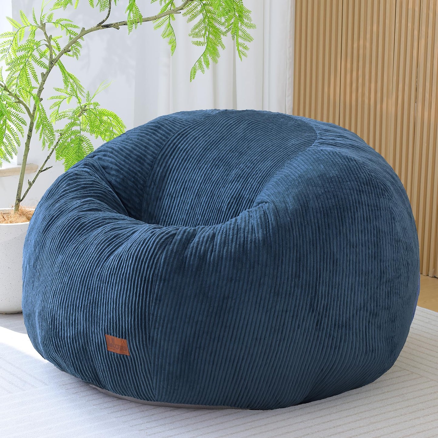 UODERS Oval Bean Bag for Adults Kids & Teens, Large Bean Bag Chair with Corduroy Cover with Handle