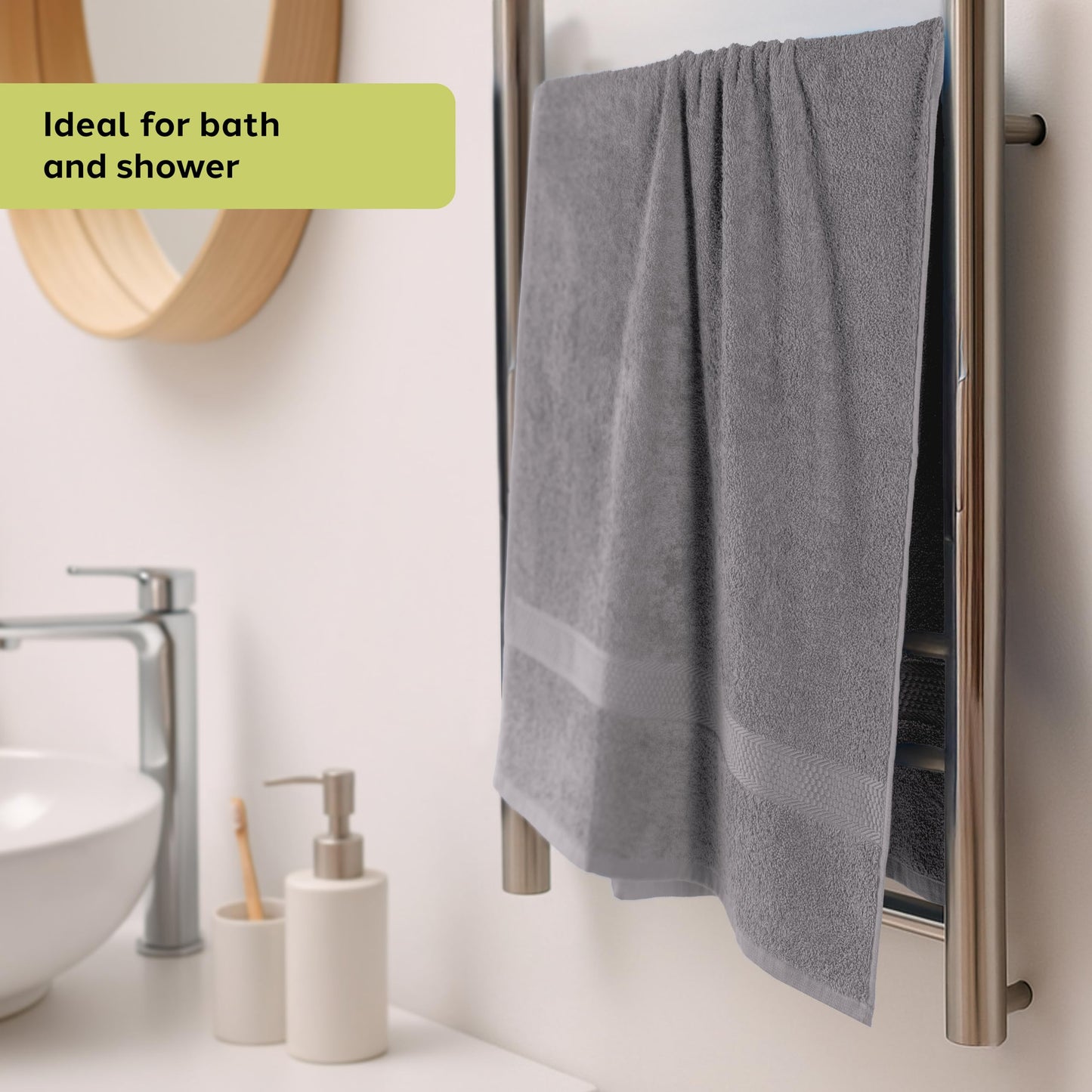 Caleffi 3X Large Bath Towel Set, Size 55x105cm, 100% Cotton - Soft and Absorbent, Face and Daily Use, Shower Towel, Large Towel