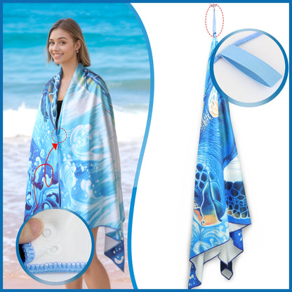ZIOSINM Beach Towel Microfiber Beach Towel for Adult, 180 * 90cm Extra Large Beach Towel for Swimming, Beach, Travel, Sand Free, Quick Dry
