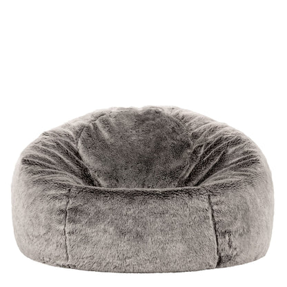 icon Kingston Faux Fur Fluffy Bean Bag with Filling Included, Grey