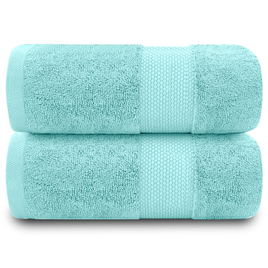 GC GAVENO CAVAILIA 100% Cotton Pack of 2 Bath Sheets, Premium Quality 700 GSM Fade Resistant Extra Absorbent Towels, Egyptian, Turquoise, 90x140 Cm