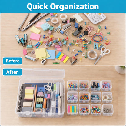 62PCS Bead Storage Box Small Bead Organiser Storage Box Flip Top Lids