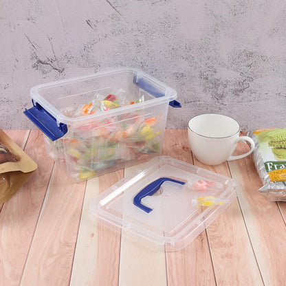 Bblina Clear Plastic Storage Boxes, 3 Liter Small Boxes with Lids, 6 Pack
