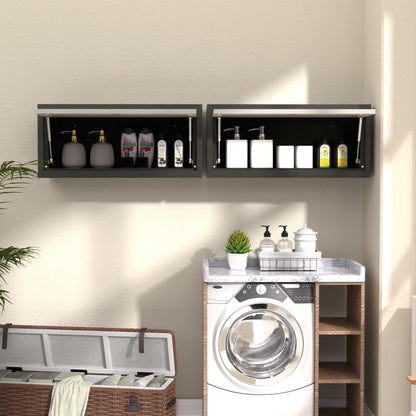 SUPEER Metal Wall Cabinet with Up-flip Door, Size 35cm x 66cm x 30cm