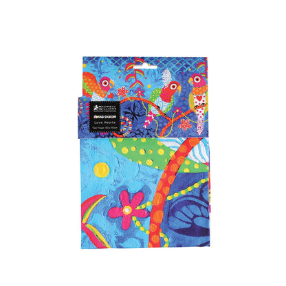 Maxwell & Williams Love Hearts Animal Printed Tea Towel with Rainbow Girls Design, 1% Cotton, Blue, 5 x 7 cm