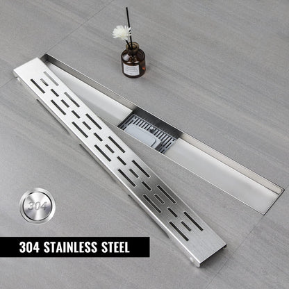 Sunrik Stainless Steel Shower Channel 40 cm, Quick Drainage, AEC Siphon