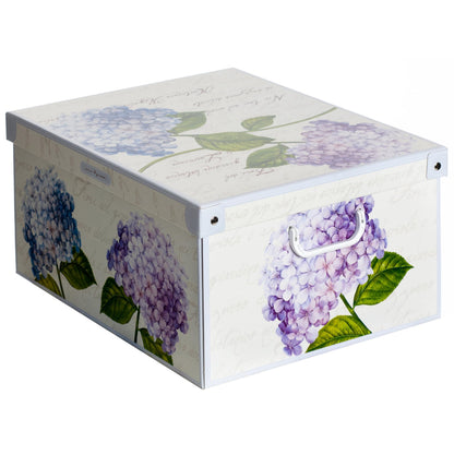 Lavatelli Set of 6 Cardboard Storage Boxes with Lid Hydrangeas 39x50x24cm