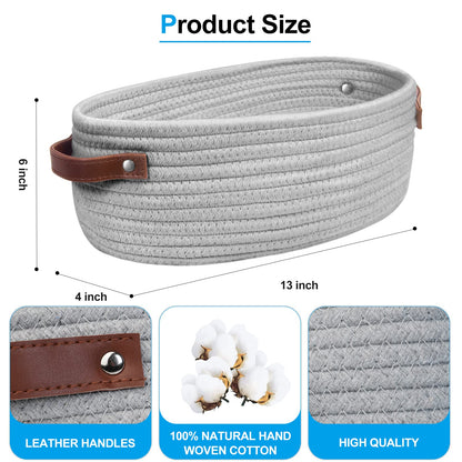 AmapleL Woven Storage Basket with Handles for Toilet Tank Top, Bathroom Storage Organizer Basket Bin Toilet Paper