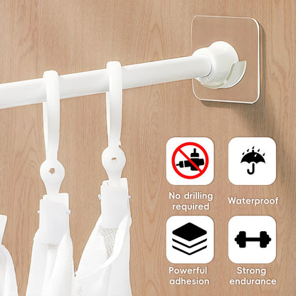 10Pcs Transparent Self Adhesive Curtain Holder - No Drilling Adhesive Wall Mounted Shower Curtain Bracket for Wall Bathroom Wardrobe