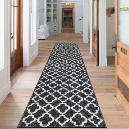 SHACOS Extra Long Hallway Runner Rug 60 x 240 cm Non Slip Carpet Runner Rug Black Hallway Runner Long Narrow Rug Washable Runner Rug for Hallway,