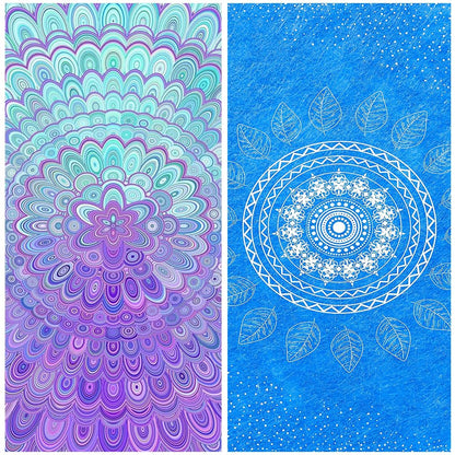 JAODFK Microfibre Beach Towel 71"X32" Quick Dry 2 Pcs Lightweight Sand Free Extra Large Thin Mandela Towels Travel Essentials For Adults Womens Swim