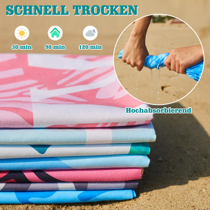 LEcylankEr Beach Towels for Adults XL 180 x 90 CM Large Microfibre Beach Towel Quick Dry Sandproof Beach Towels for Adults Extra Large for