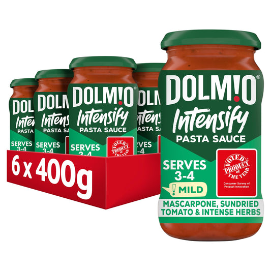 Dolmio Intensify Mild Mascarpone, Sundried Tomato & Intense Herbs Pasta Sauce Jar, Bulk Multipack 6 x 400g