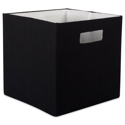 DII Collapsible Polyester Storage Cube, Solid, Lightweight and Durable, Small Square, 11x11x11", Black
