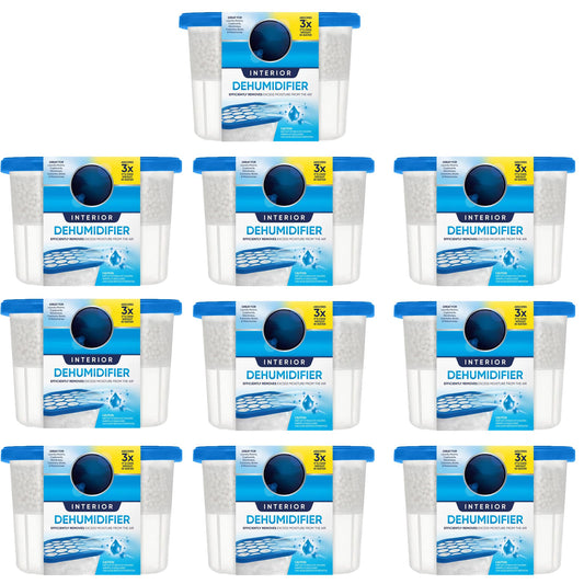 Interior Dehumidifier Pack of 10 X 500ml Stop Damp,Mould Mildew & Condensation Trap Moisture Absorber Stop Damp, for Damp Smell Remover in Wardrobe,