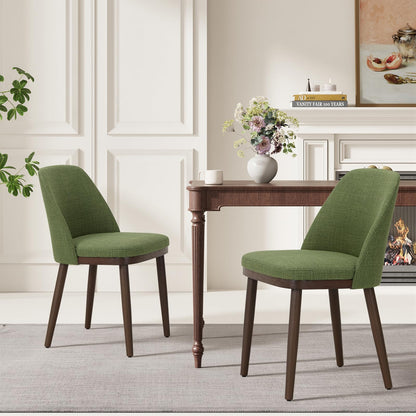 MALOL Thick Wood-base Dining Chairs Set of 2, Upholstered Kitchen Chairs with Solid Wood Legs and Thick Seat Cushion