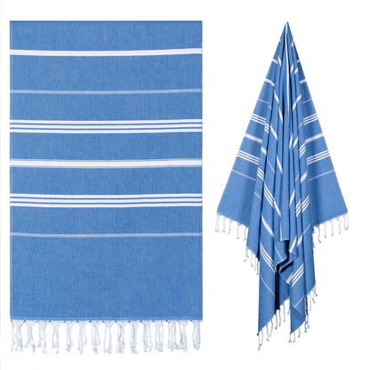 Ouxiaobai Turkish Beach Towel Oversized - 40"x70" Quick Dry Sand Free Thin Beach Towels for Adults, Extra Large Lightweigh Travel Towel (Denim)
