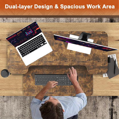 PUTORSEN Standing Desk Converter, 36 inch Height Adjustable Sit Stand Desk Converter