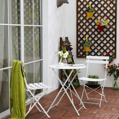 Grand patio Bistro Set 3 Pieces, Garden Furniture Set, Folding 2 Chairs and 1 Table, Weather-Resistant, Patio Table Chairs for Balcony,Yard, Garden