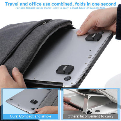 Sorcristy 2 PCS Computer Keyboard Stand, Keyboards Riser Adjustable Black Laptop Stand Portable Mini Self-Adhesive Foldable Feet Keyboard Lift for