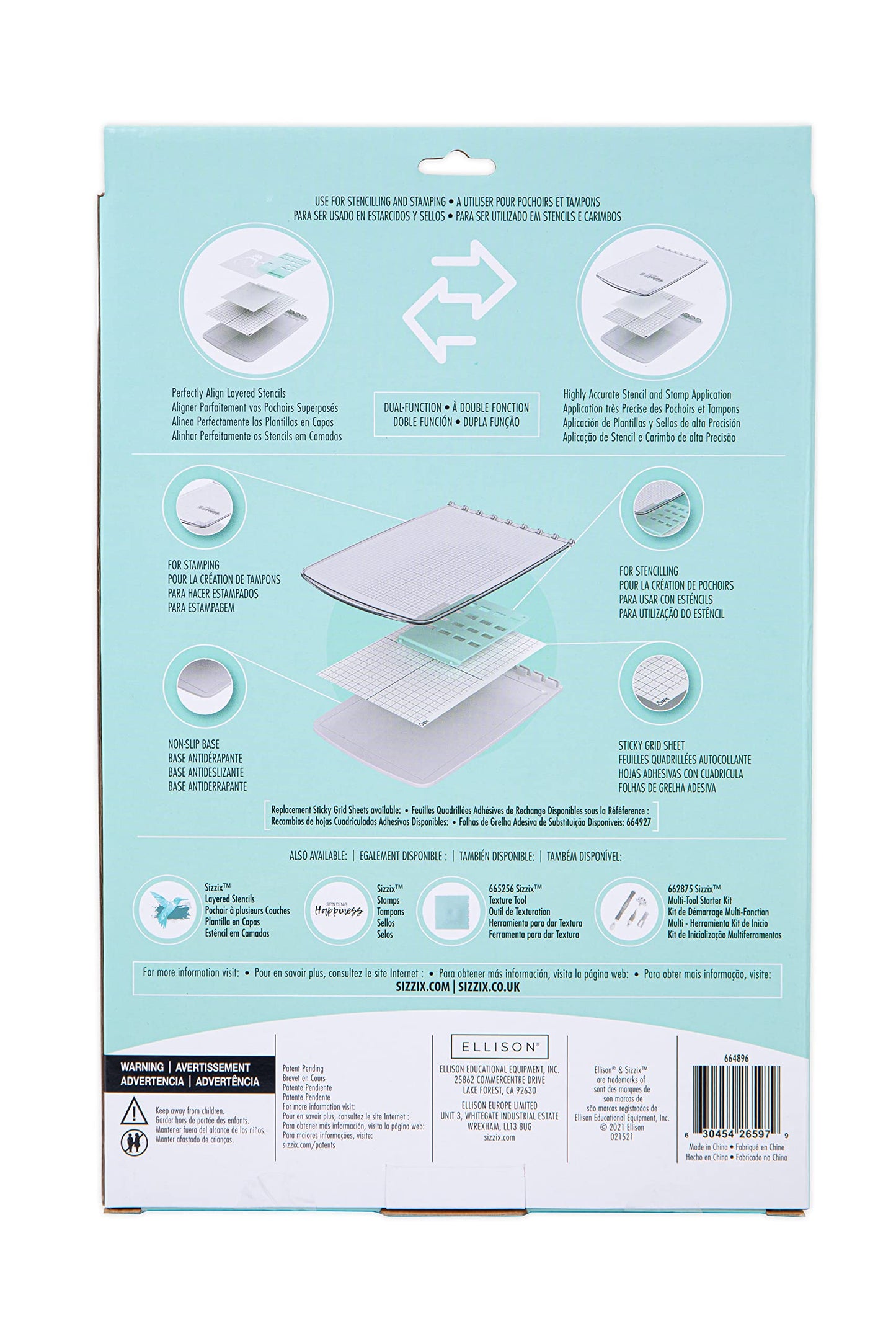 Sizzix Stencil & Stamp Craft Tool for Cardmaking, Mulitcolour, One Size