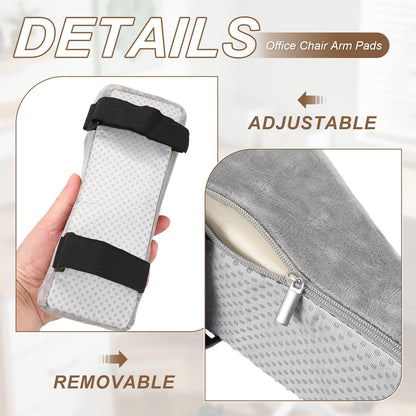 PATIKIL Office Chair Arm Pads, 1 Pair Office Chair Arm Cover Soft Office Chairs Armrest Pads Elastic Memory Foam Cotton Removable Washable for Desk
