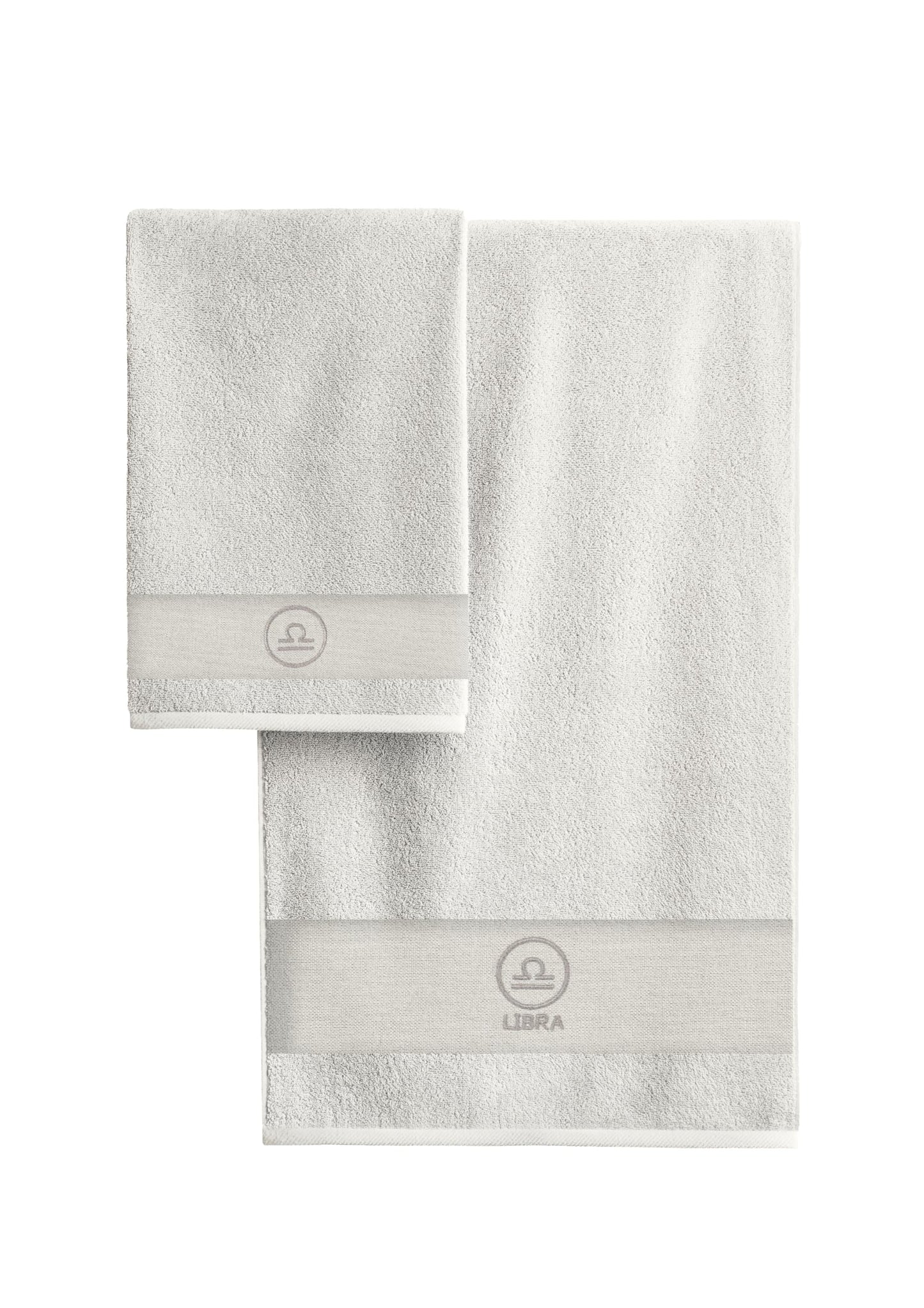 zer0bed Zodiac Zodiac Bath Towel Set, Set of 2, Face Towel, Guest Towel-Bidet, 100% Cotton, Plain with Embroidery, Scales