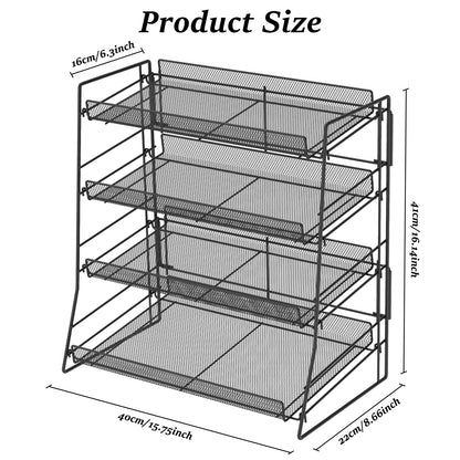 Eyoulife Candy Display Rack, 4 Tier Candy Organiser, Carbon Steel Snack Organiser for Countertop, Snack Display Rack for Stores, Office, 40x22x41cm