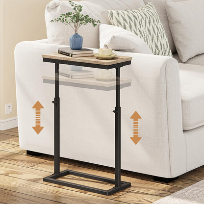 TUTOTAK End Table, Side Table, Tall Couch Table, Sofa Table, Living Room, Bed Room, Greige TB01BG083EU