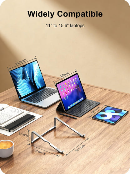 JOOF Laptop Stand, Foldable Laptop Riser for Desks, Ventilated and Load-Bearing, Portable Stand for MacBook Air/Pro, Dell, Lenovo