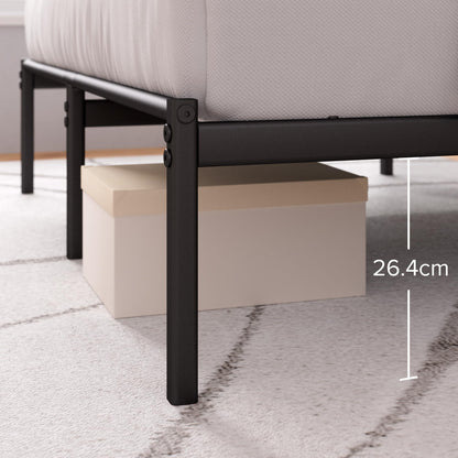 ZINUS Justin Double Bed Frame  Bed 190x135 cm  35cm Height  Metal Bed Frame with Headboard  Platform bed frame with steel slat support  Modern