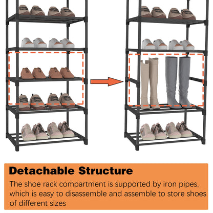 Lxvckly Shoe Rack, 9 Tiers Shoe Storage Organizer, Metal Tall Shoe Shelf Holds 54-60 Pairs, Vertical Shoe & Boot Organizer for Narrow Spaces