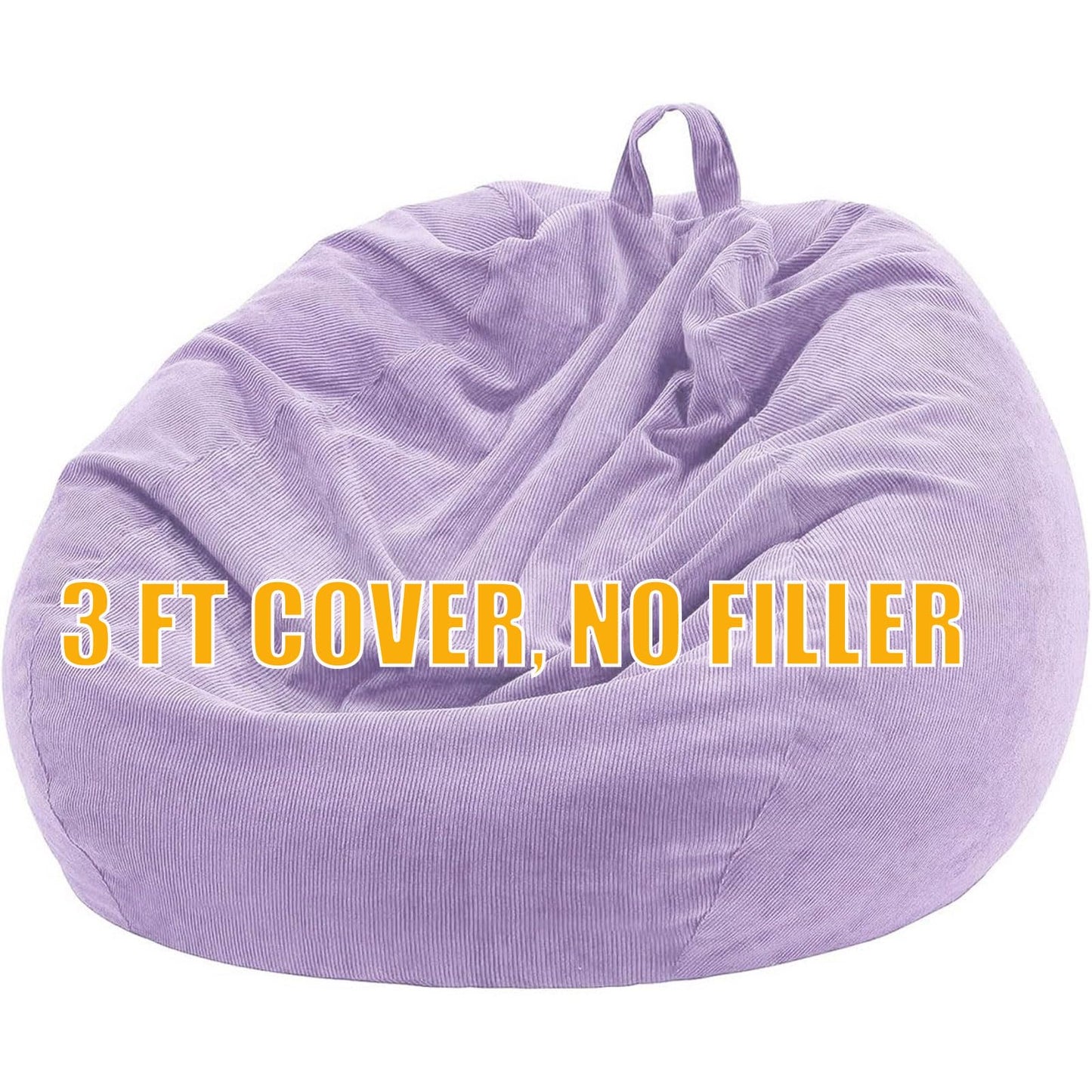 Nobildonna 3 ft Bean Bag Chair Cover (No Filler) for Adults and Kids 300L Extra Large Stuffed Animal Storage Bean Bag Washable Soft Premium Corduroy