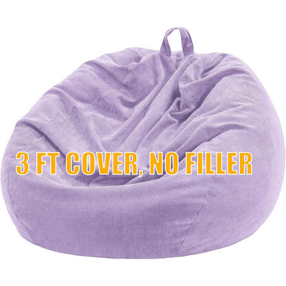 Nobildonna 3 ft Bean Bag Chair Cover (No Filler) for Adults and Kids 300L Extra Large Stuffed Animal Storage Bean Bag Washable Soft Premium Corduroy
