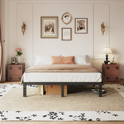 Hunlostten Metal Double Bed Frame - Platform Bed Frames with Underbed Storage and Steel Slat Support, Sturdy, Easy Assembly, Noise Free, Heavy Duty