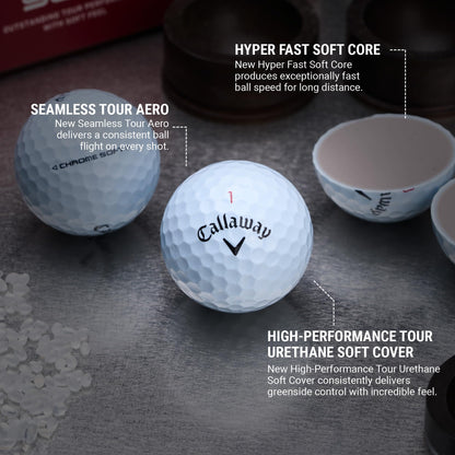 Callaway Golf Chrome Soft Premium Tour Golf Ball 2024 White Standard
